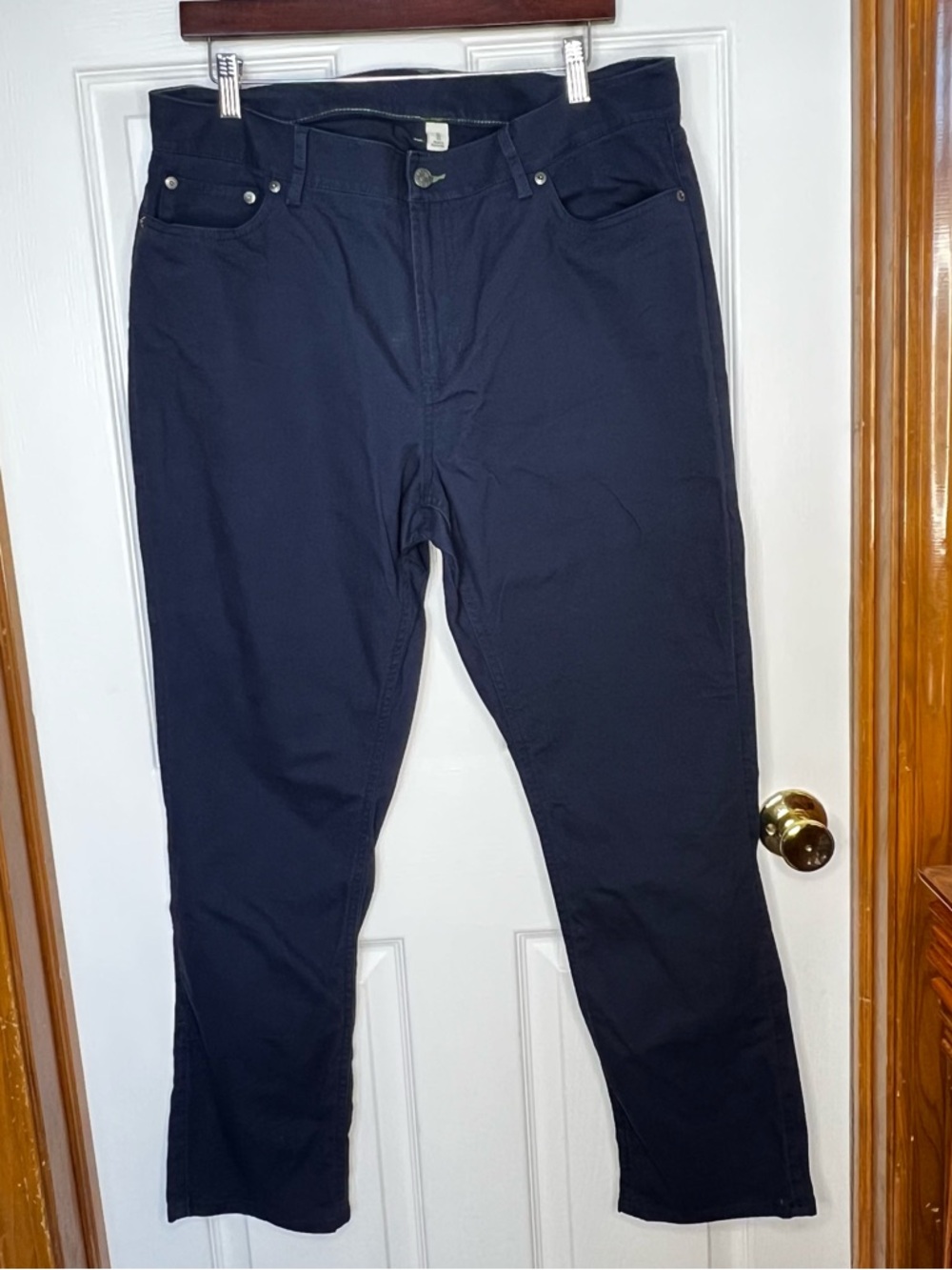 L.L. Bean BeanFlex Favorite Fit Straight Leg Pants 16R Navy Stretch